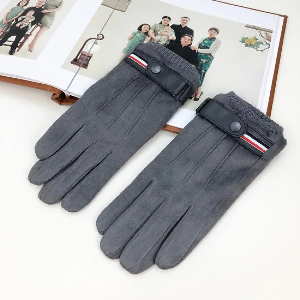 Men's Suede Winter Finger Gloves