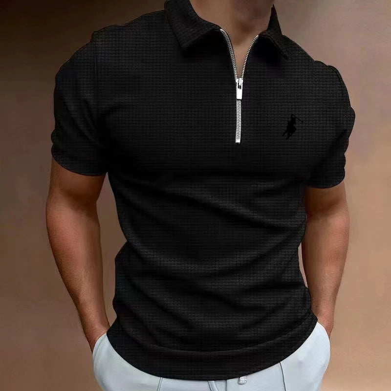 AIOPESON Herren-Poloshirt mit Giraffen-Stickerei für den Sommer