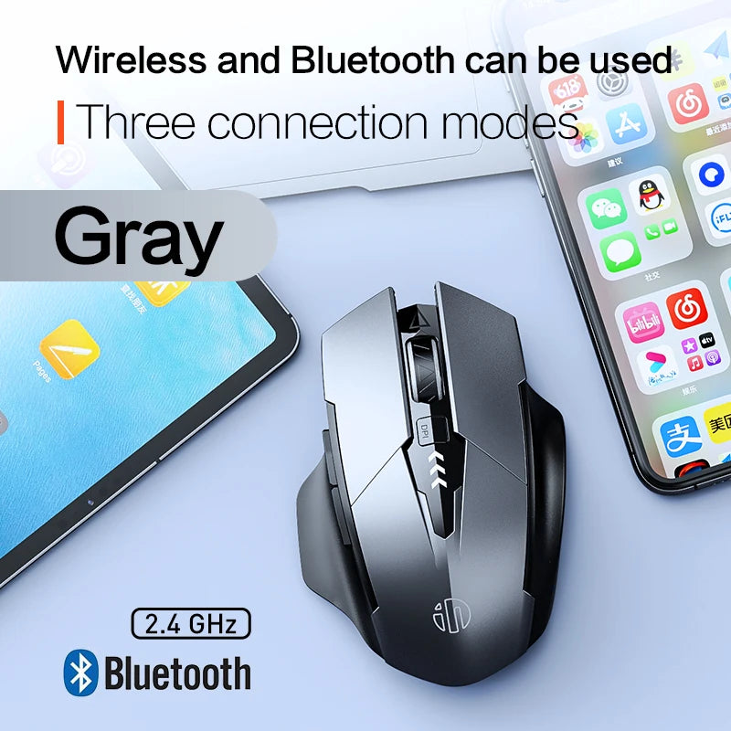 F1 2.4G Wireless Mouse 500mAh Ergonomic Rechargeable Power Display Computer Universal