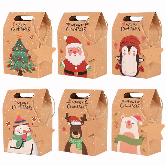 6pcs Merry Christmas Candy Gift Boxes for Festive Decor