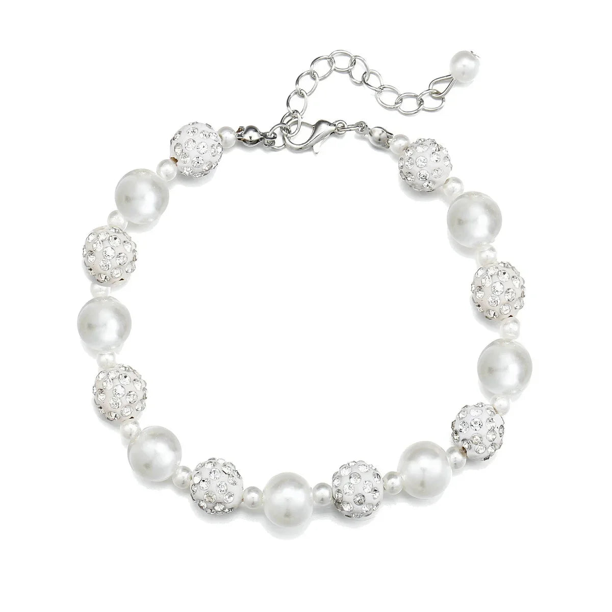 Elastic White Pearl Beads Bracelet for Women