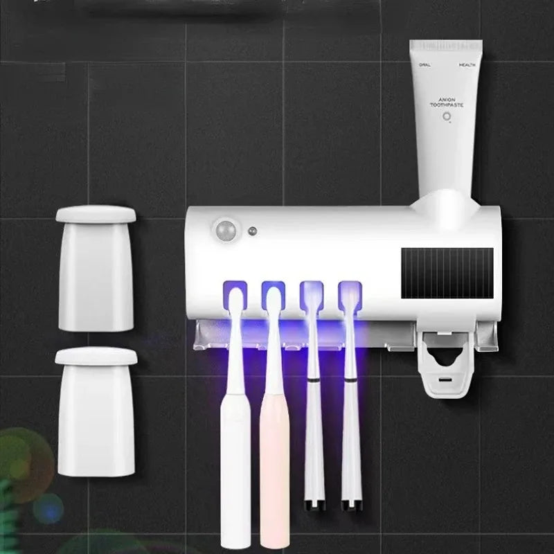 Automatic Toothbrush & Toothpaste Dispenser with Suction Holder