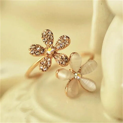 Heißer Verkauf Schwarze Rose Blume Verstellbare Ringe