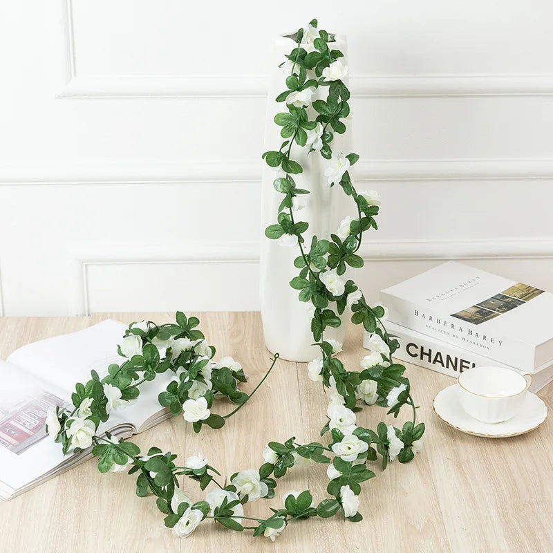 Silk Rose Vine Garland for Wedding and Home Decor