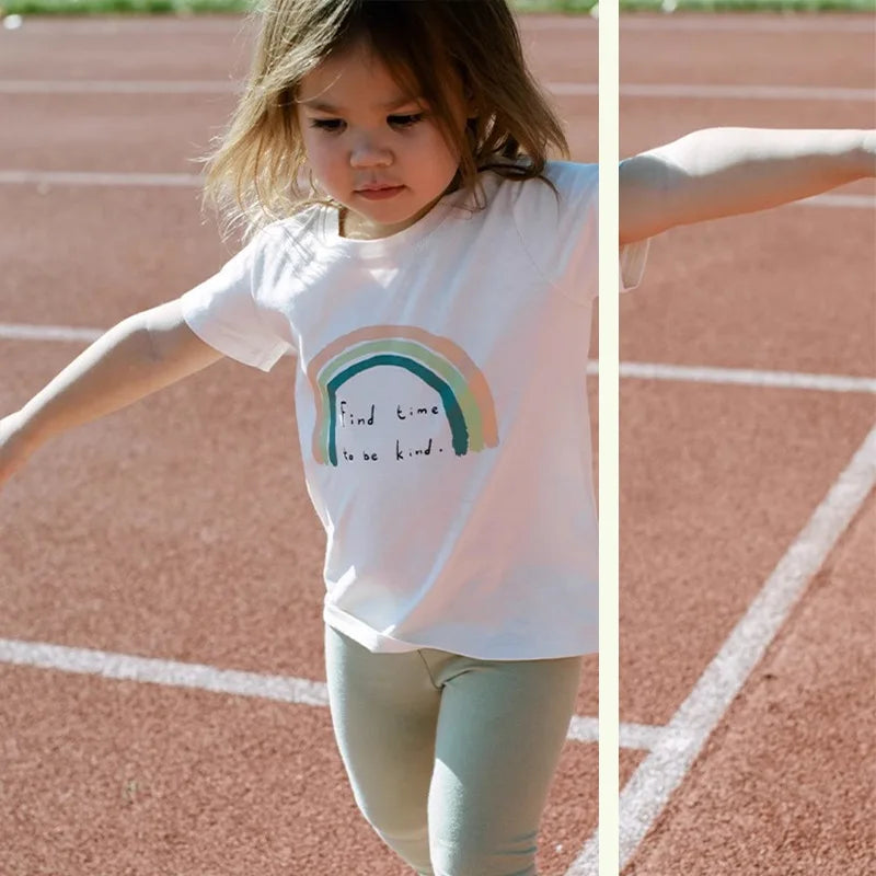 Korean Rainbow Print Kids' Summer Tee