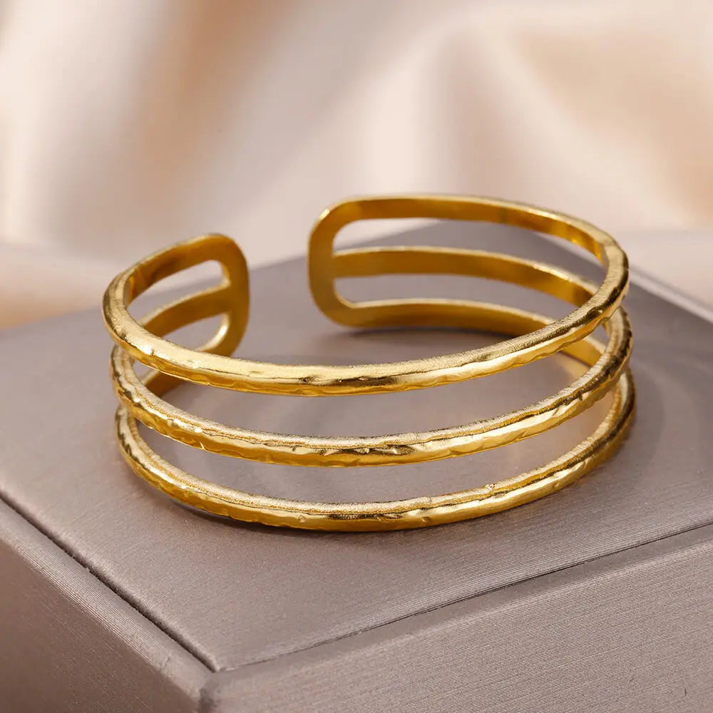 Gold-Plated Stainless Steel Bracelet for Women