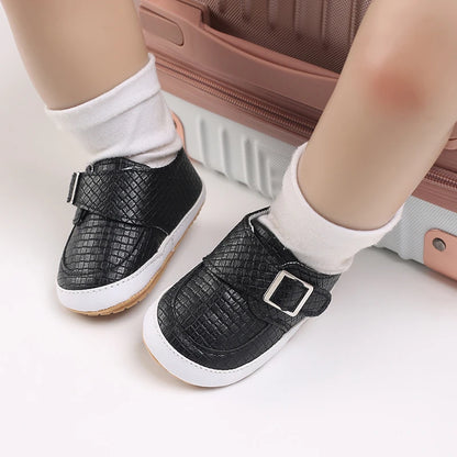 Chaussures bébé en cuir PU et semelle en caoutchouc
