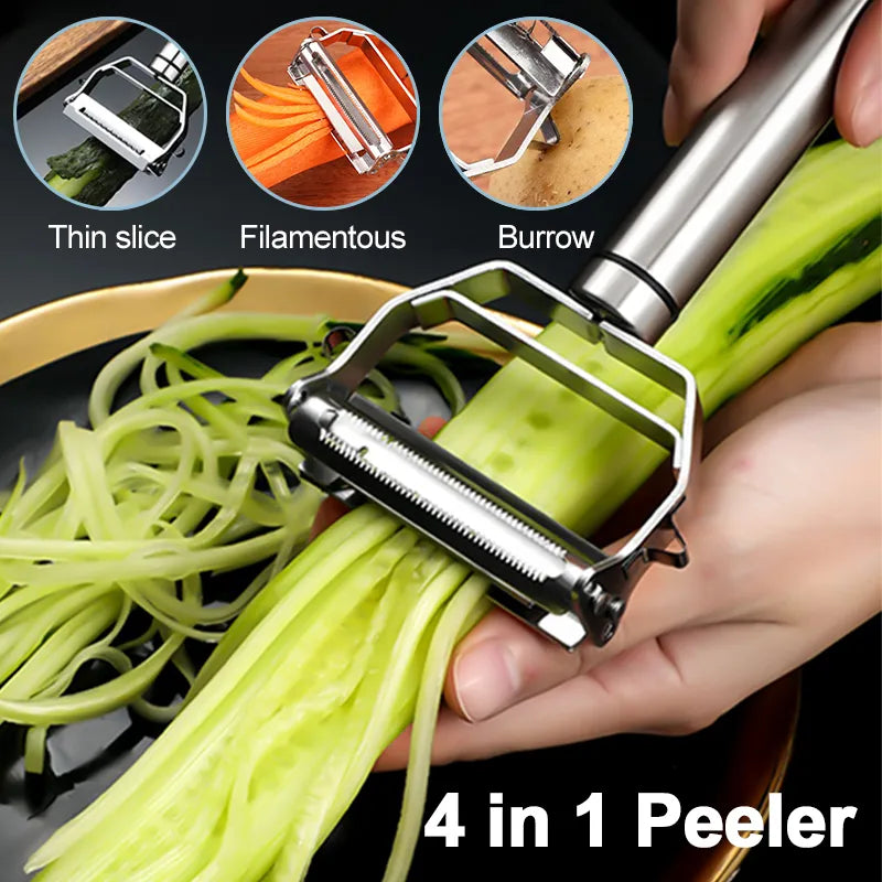 Multifunctional Steel Fruit and Vegetable Peeler