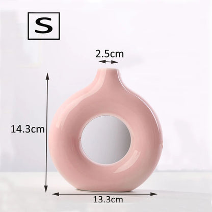 Nordic Style Ceramic Flower Vase Art