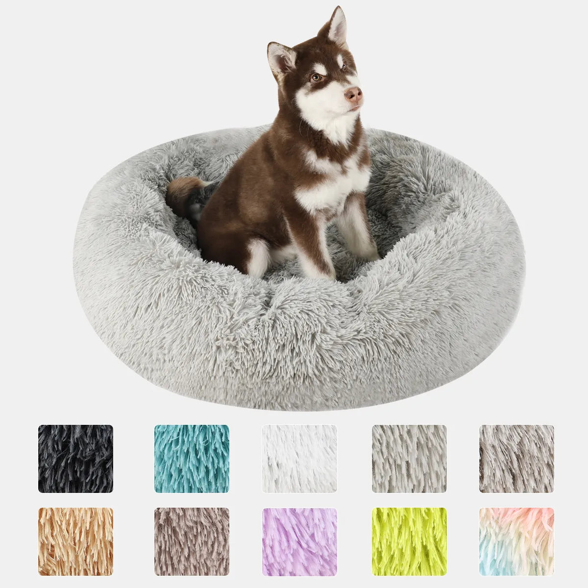 dog bed, pet bed, fluffy dog bed, round dog bed, washable dog bed, small dog bed, plush dog bed, xl dog bed, best dog bed