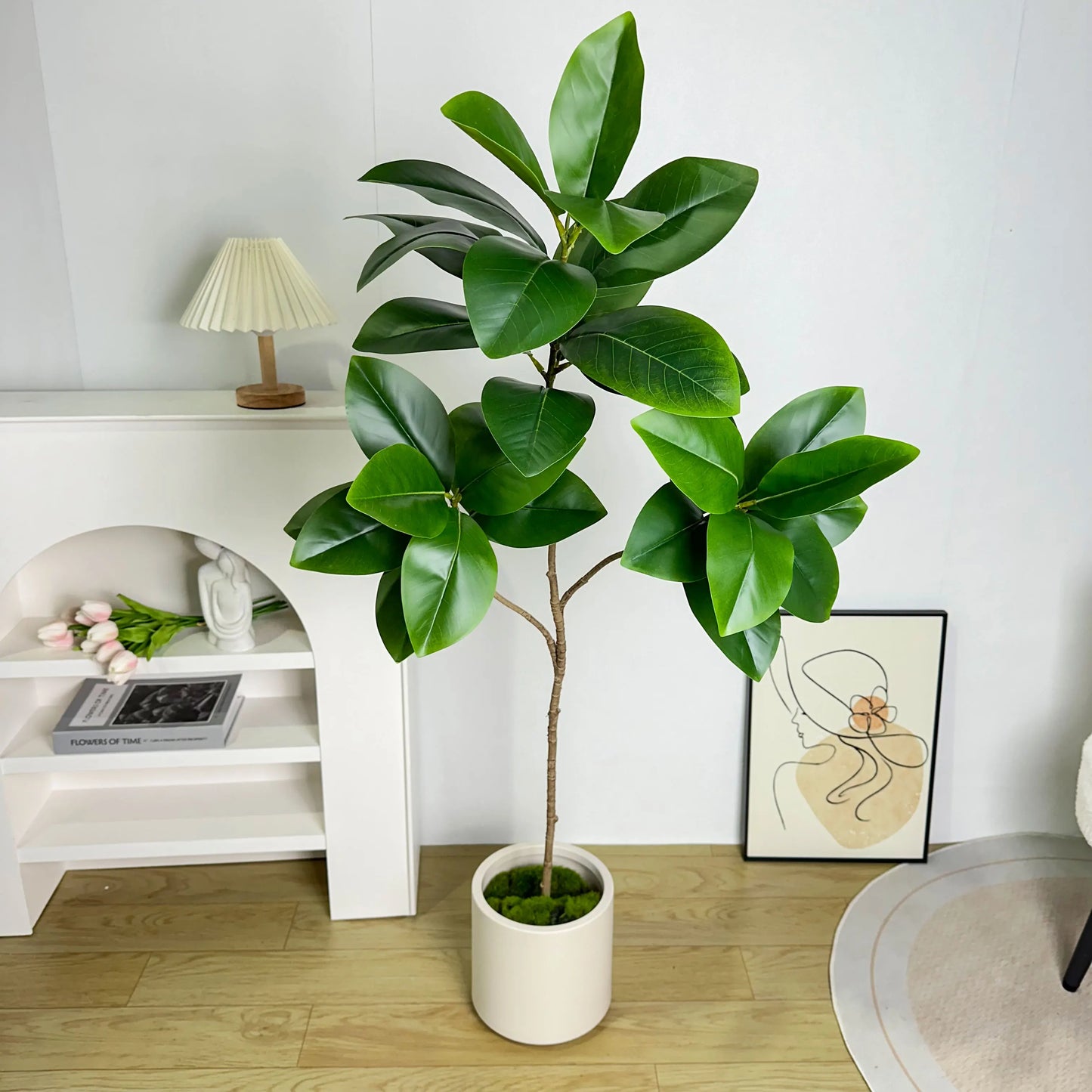 70/135 cm künstlicher Ficusbaum mit großen Banyan-Blättern