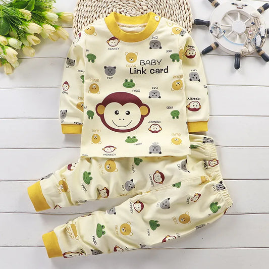 Boys Girls Cotton Cartoon Winter Sleepwear Clothing