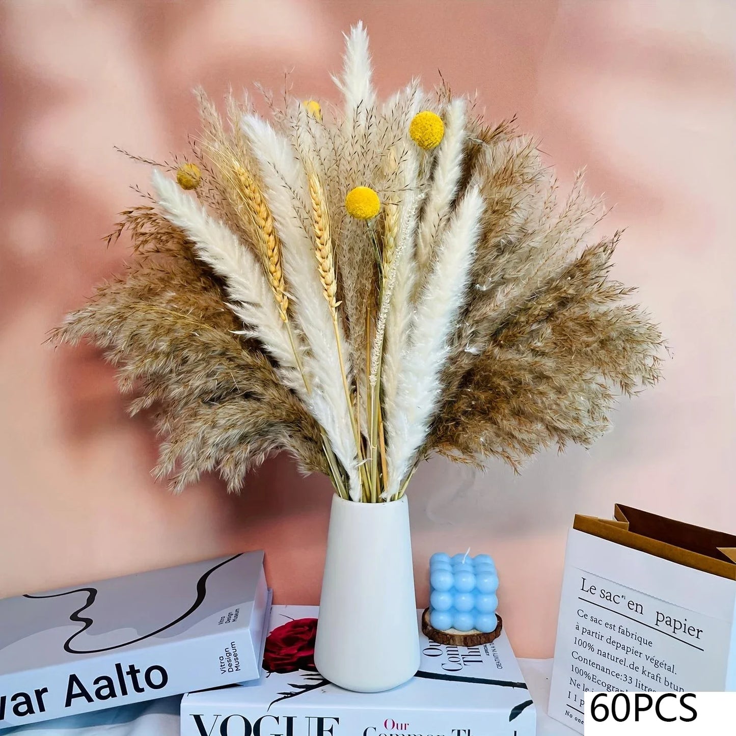 Natural Dried Flowers Pampas Floral Bouquet Home Decoration Rabbit Tail Grass