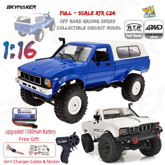 WPL C24-1 1:16 RC Rock Crawler avec lumière LED