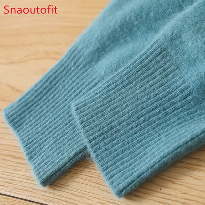 Pullover mit Rundhalsausschnitt aus reinem Nerz-Kaschmir