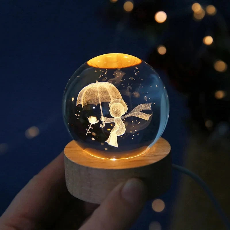 Galaxy Solar System Crystal Ball LED Night Light