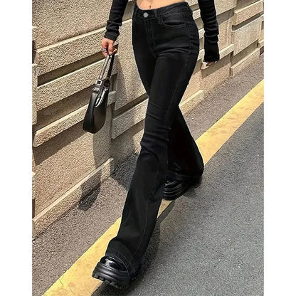 Women's High Waist Bootcut Denim Flared Jeans