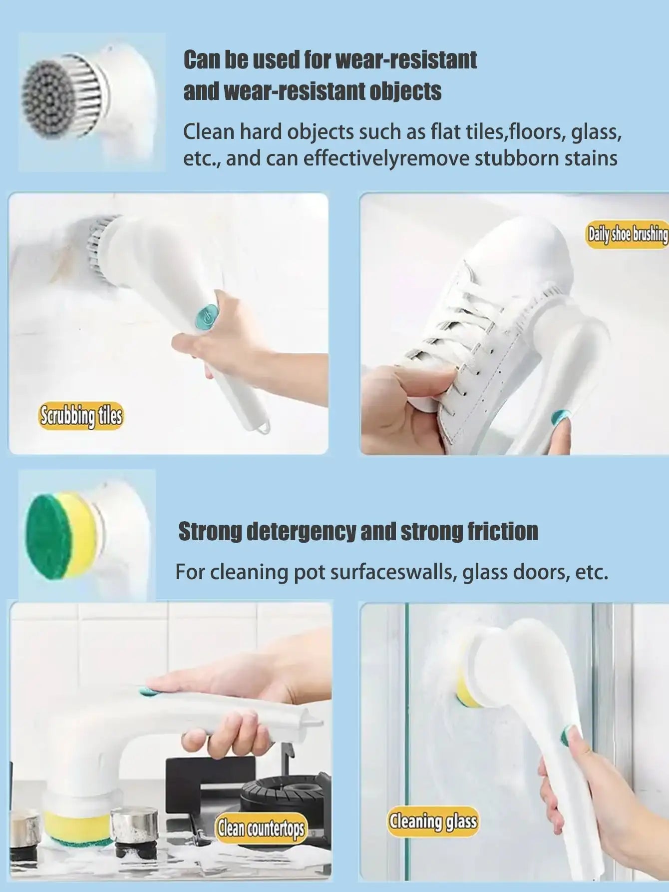 Handy Home Cleaning Rotary Brush - Electric Scrubber