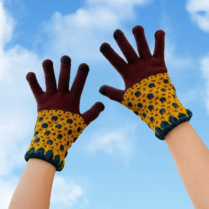 Gants de cyclisme confortables en velours tricoté pour écran tactile