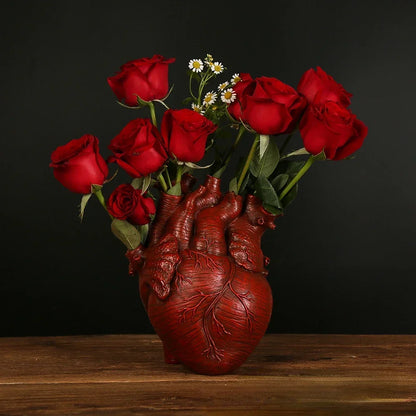 Heart Vase Human Statue Decorative Gift Container