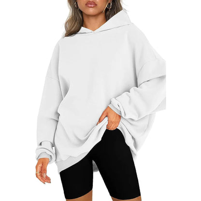 Oversized Kapuzensweatshirt Fleecepullover Damen