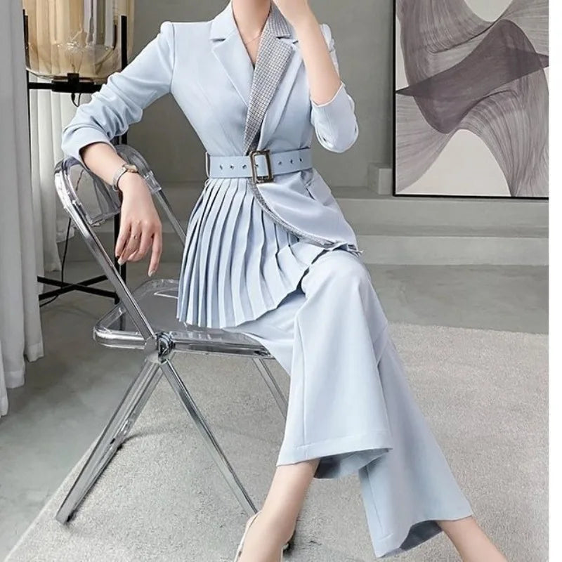 Women's Blazer and Pants Set- Autumn Winter Business Suit