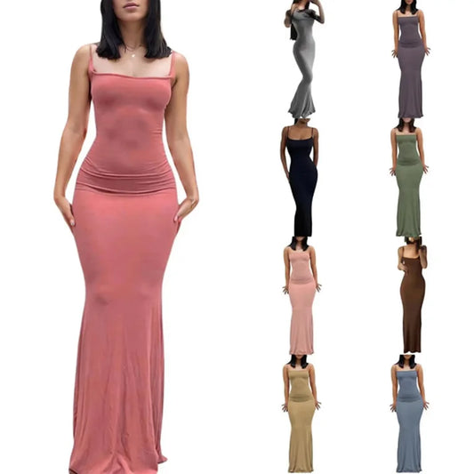 Elegant Backless Satin Maxi Dress for Sexy Summer Outfits