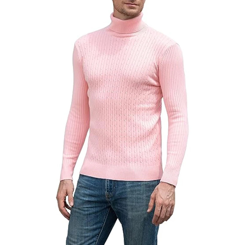 Neuer lässiger Rollkragen-Strickpullover für Herren