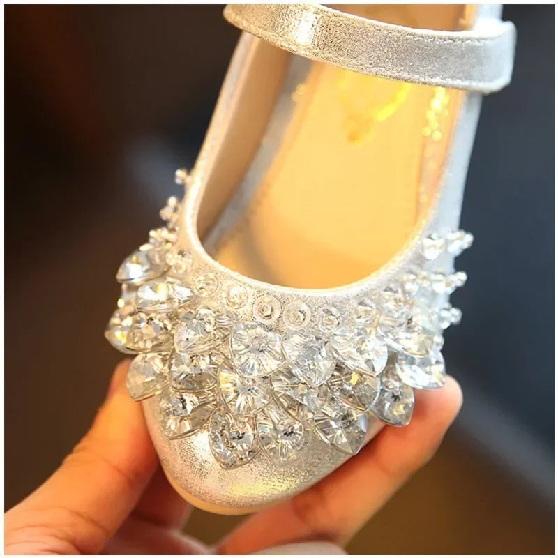 Chaussures de princesse à cristaux brillants pour filles