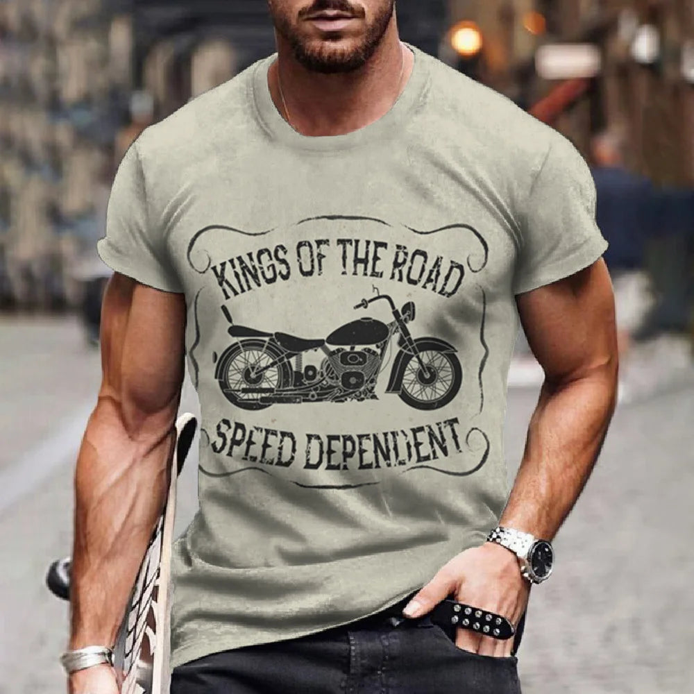 Retro Motorcycle Racing 3D Print Tee