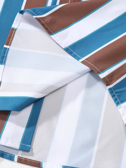 Chemise de plage d'été à rayures pour hommes