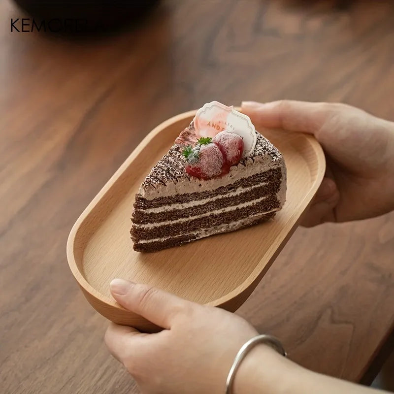 Assiette à collation en bois de style japonais pour la vaisselle