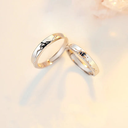 2Pcs Simple and Elegant Moissanite Platinum Wedding Rings