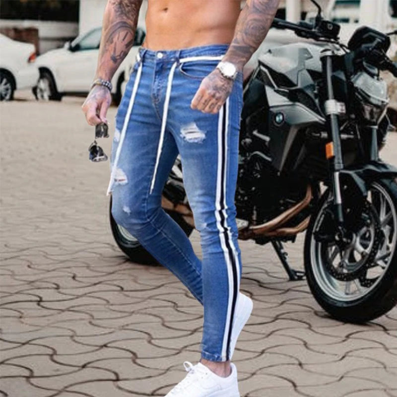 Zerrissene Skinny Jeans mit Knieloch für Herren