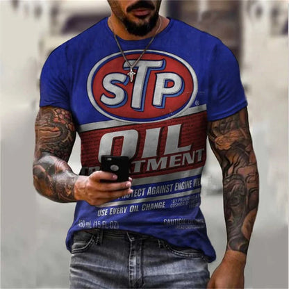 Retro Motorcycle Racing 3D Print Tee