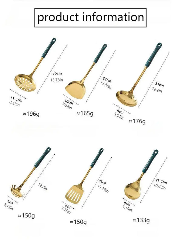 Küchenutensilien-Set aus Edelstahl, langlebig, kratzfest, hitzebeständig