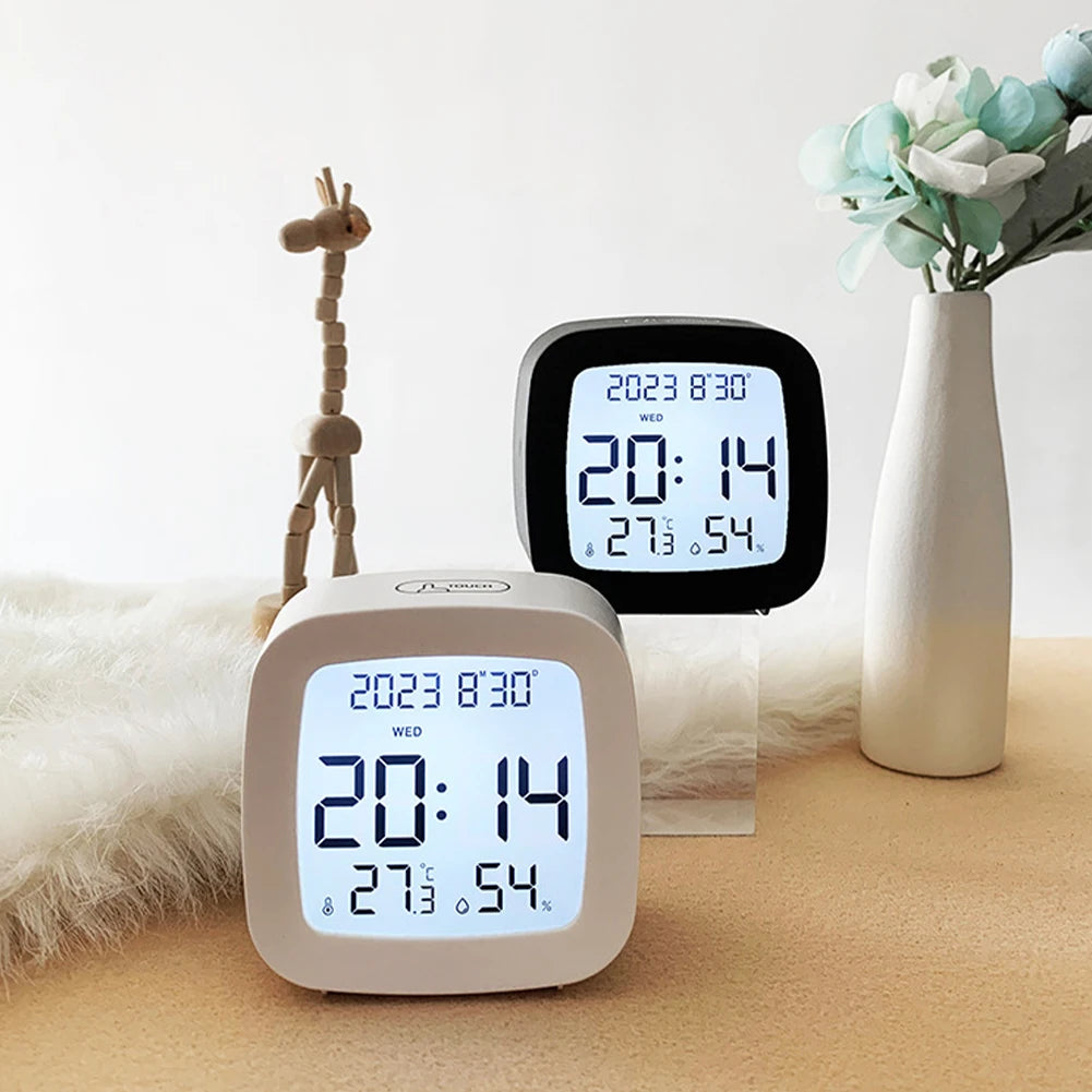 LED Alarm Clock with LCD Display and Temperature Monitor