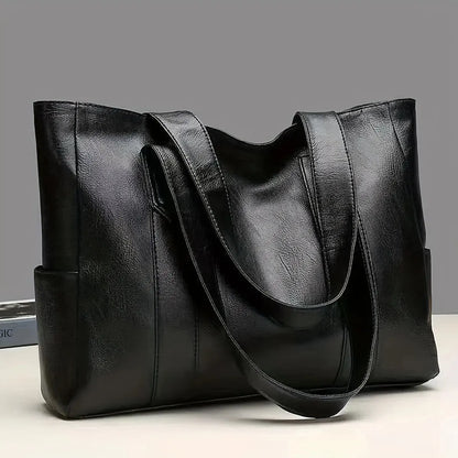 Damen Vintage Große Kapazität Retro Vegan Schulter Handtasche