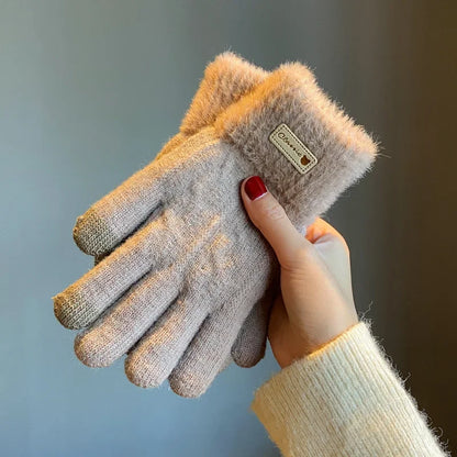Gants tricotés en laine polaire pour écran tactile