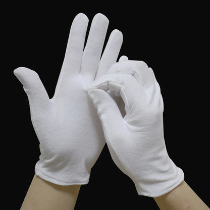 Gants en coton blanc à doigts longs – Gants d'étiquette