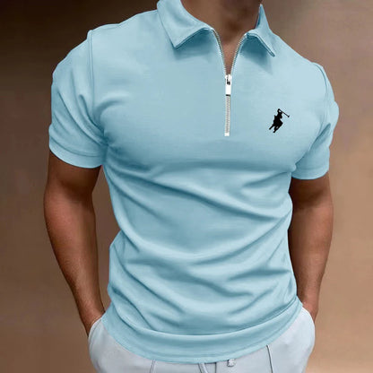 Polo d'été brodé girafe pour homme AIOPESON