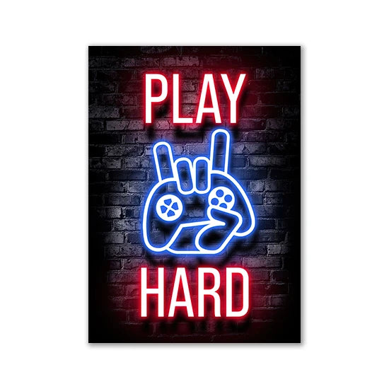 Motivational Neon Effect Canvas Wall Posters