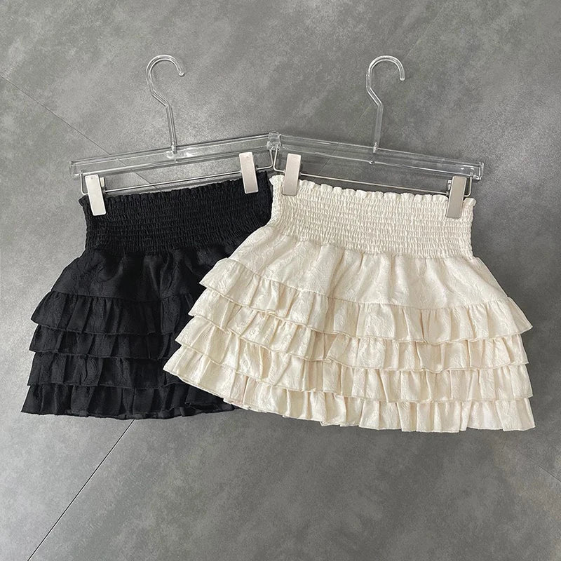 Y2K Ruffles High Waist Mini Skirt