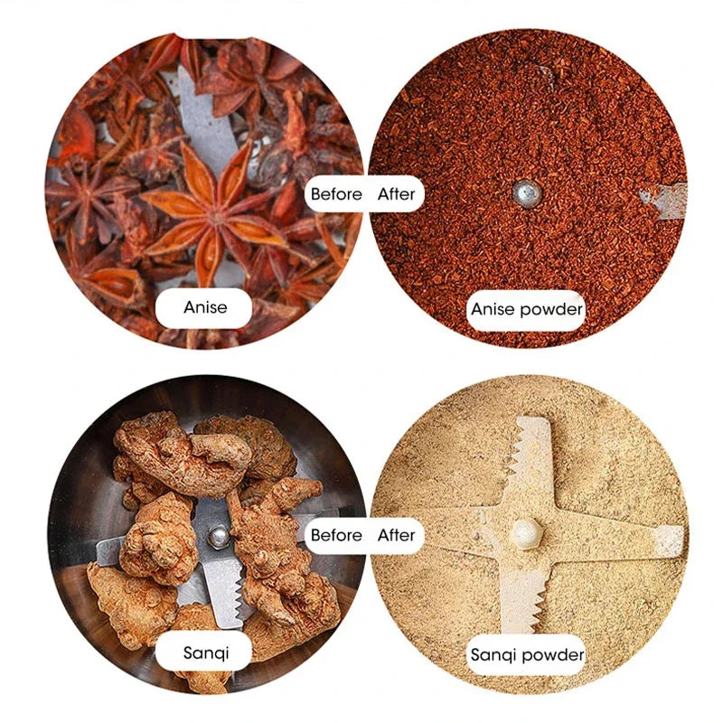 Kompakte elektrische Kaffeebohnenmühle aus Edelstahl