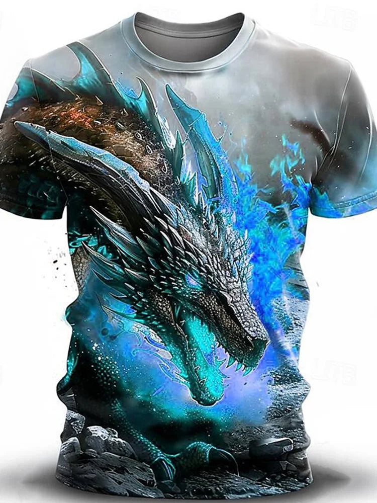 3D Wolf Pattern Men's Summer T-Shirt