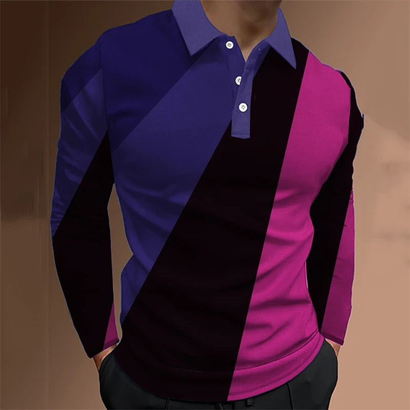 Poloshirt mit 3D-Dünnstreifen für Herren