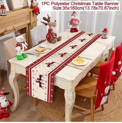 Merry Christmas Home Table Decor Runner