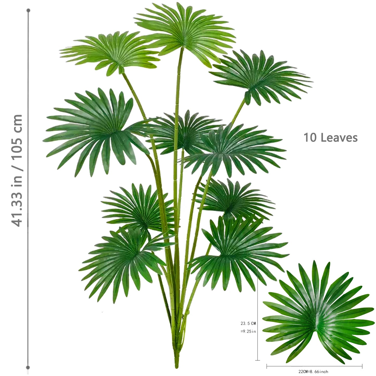 60–105 cm künstliches Fächerblatt, tropische Dekoration