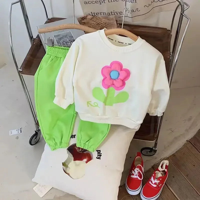 Children's Sports Stereoscopic Floral Sweatshirt