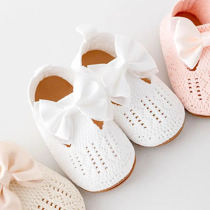 Baby Girls Bowknot Soft Breathable Anti-slip Sole High Quality Infant Shoes